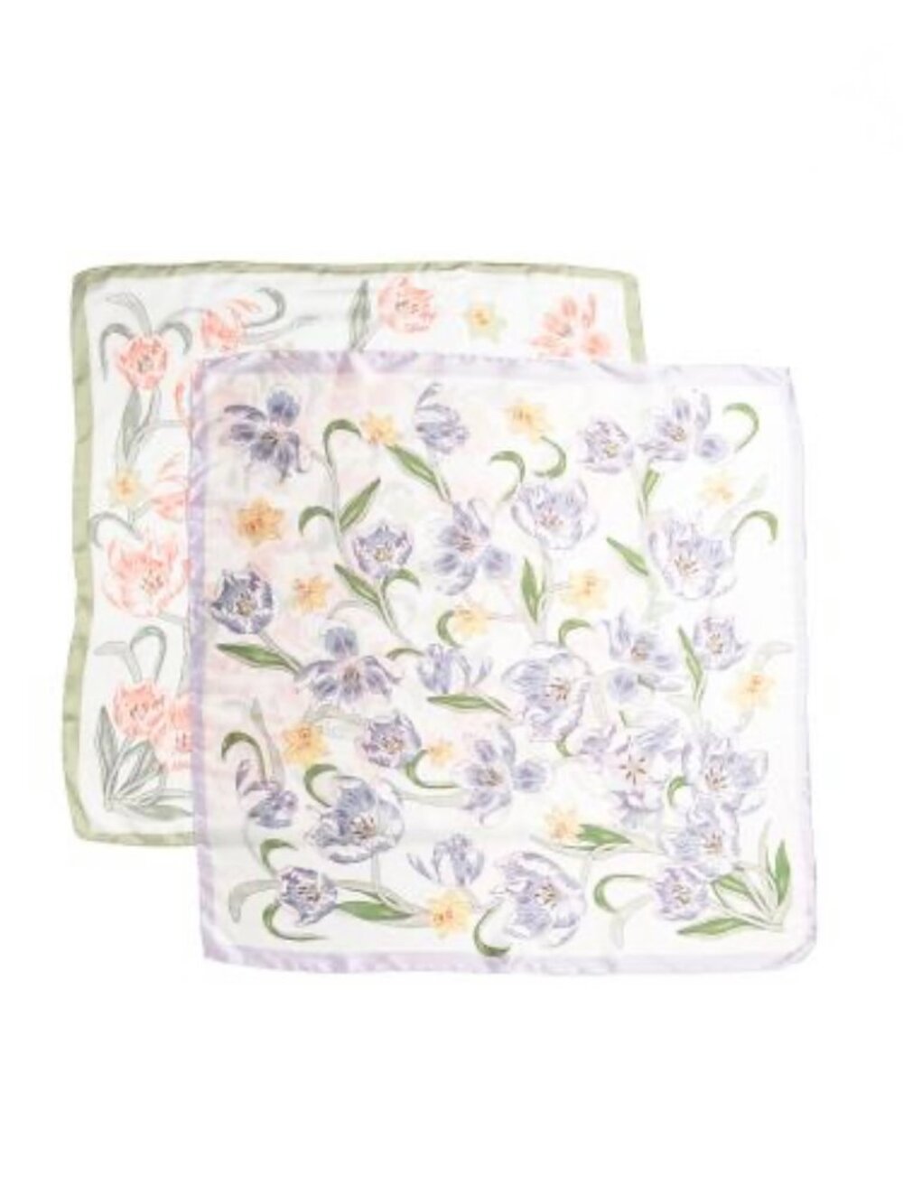 NWT - La Valentina - 2 Pk - Floral Scarves - Peach and Purple